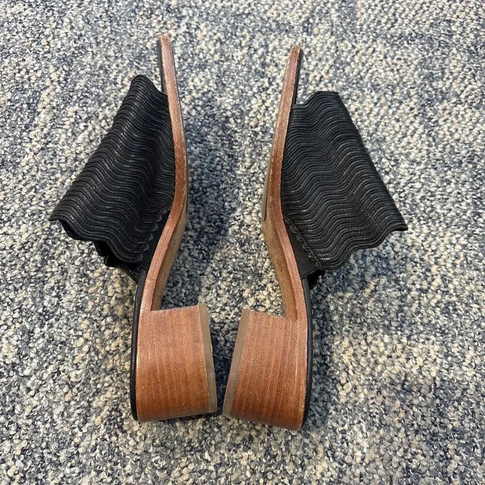 Frye Leather Cindy Mule Sandals Size 8.5 Black Heeled
